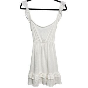Caution To The Wind A Line Ruffle Mini Dress White Size Small